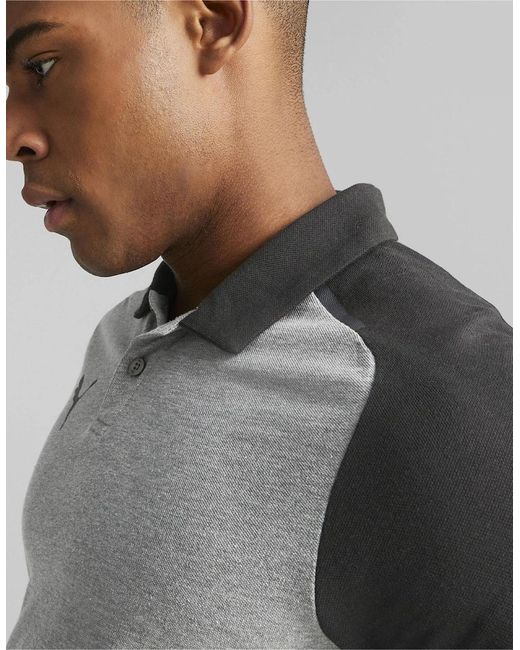 PUMA Gray Teamcup Casuals Polo Shirt for men