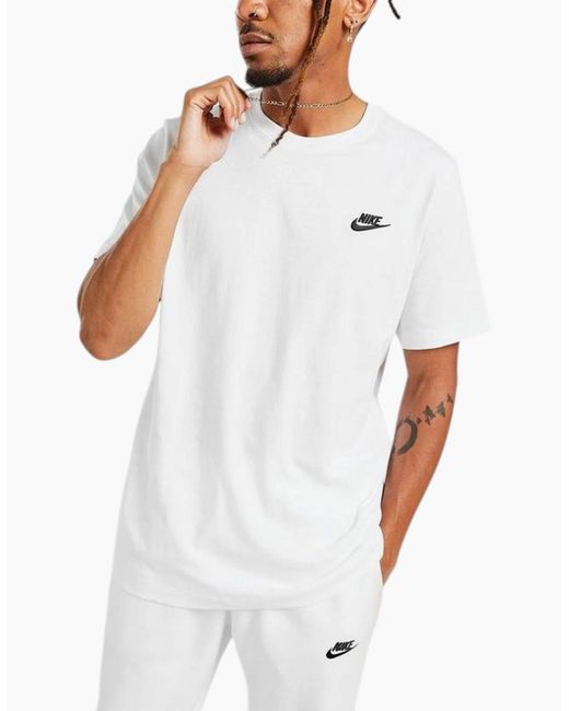 Nike White Ar4997 Club T Shirts Cotton for men