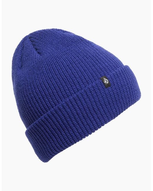 Volcom Blue Full Stone Rolled Cuff Beanie