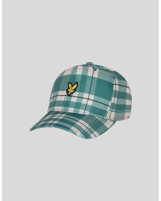 Lyle & Scott Blue Tartan Print Cap for men