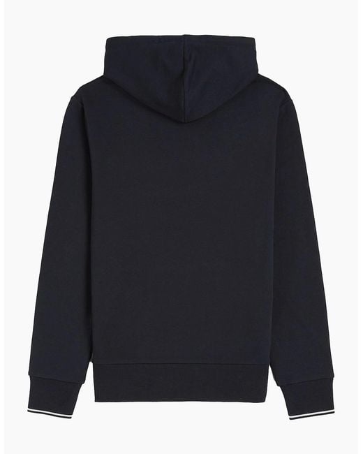 Fred Perry Blue Overhead Hooded Sweatshirt for men