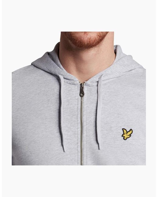 Lyle & Scott Gray Lyle & Scott Ml420Vog Hoodies Long Sleeve Full Zip Winter New Hooded Tops for men