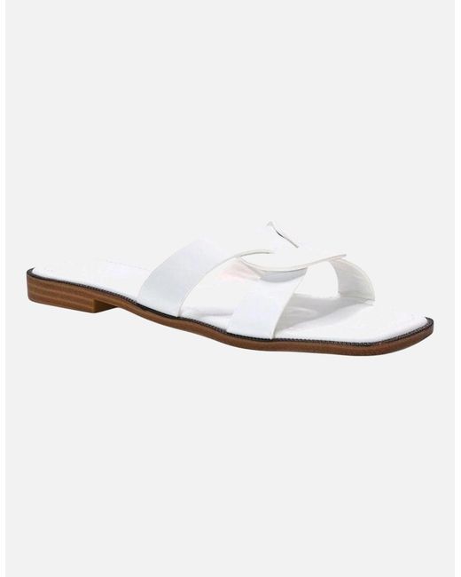 XY London White Ladies Charley Open Toe Sliders