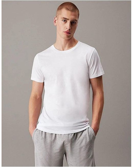 Calvin Klein White 3 Pack Short Sleeve T Shirts for men