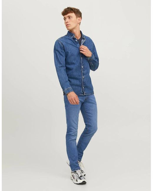 Jack & Jones Blue Glenn Original 223 Slim Fit Jeans for men