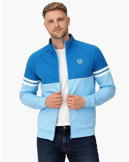 Sergio Tacchini Blue Orion Track Top Jacket Mykonos/Baltic Sea/Gardenia for men