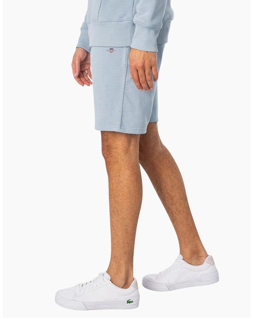 Gant Blue Sweat Shorts Shield Regular Fit Cotton Summer Gym Fleece Half Pants for men