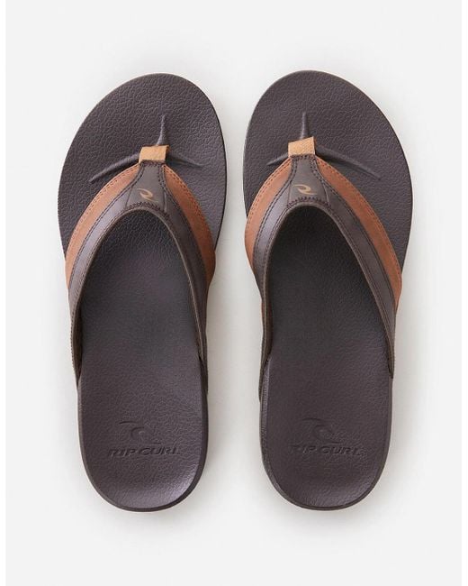 Rip Curl Gray Rip Curl Soft Top Open Toe Flip Flops for men