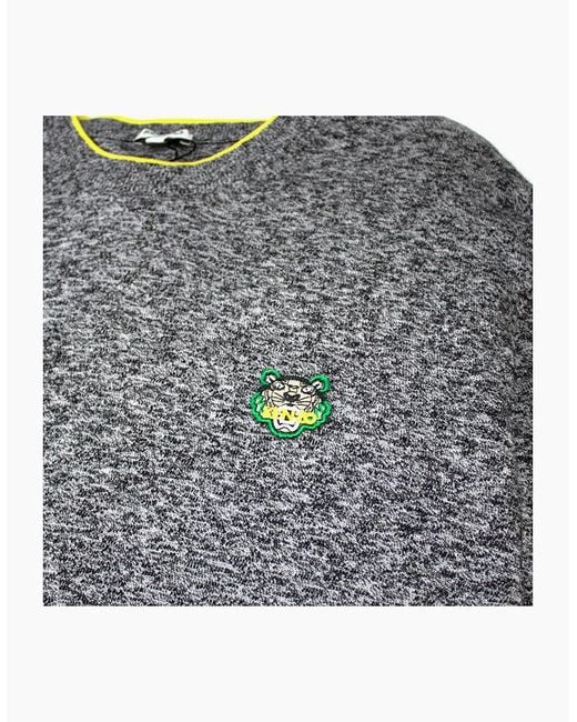 KENZO Gray Small Tiger Crest Knitted Jumper for men