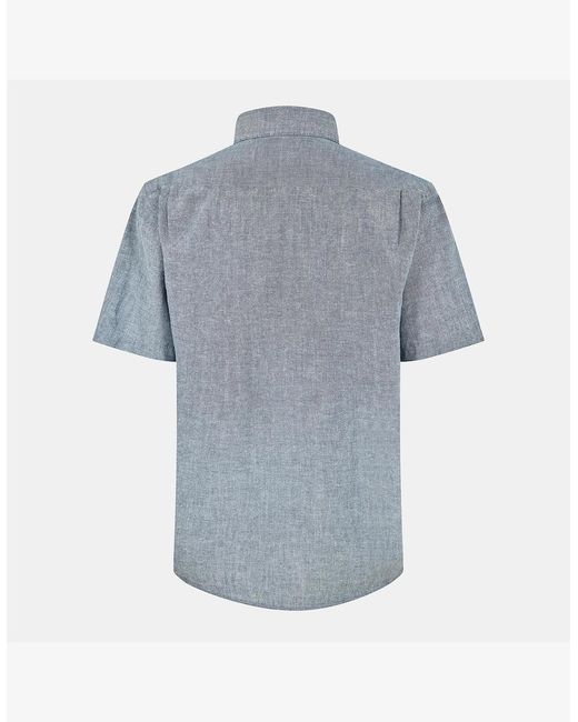 Peter Werth Blue Collared Neck Short Sleeve Regular Fit Shirt for men