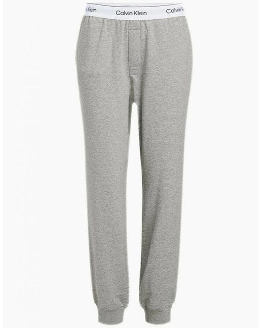 Calvin Klein Gray Modern Cotton Lounge Jogging Bottoms, Heather