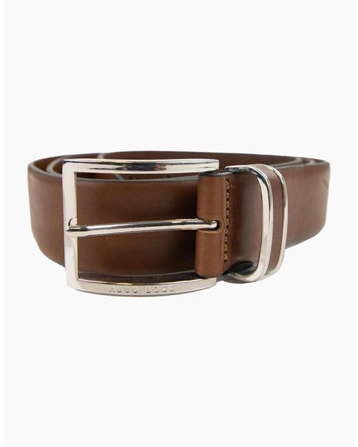 Boss Brown Froppin Leather Belt Dark for men