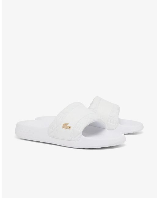 Lacoste White Serve Hybrid Monogram Slides for men