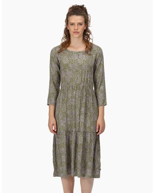Regatta Gray Ladies Briella Abstract Long-Sleeved Casual Dress