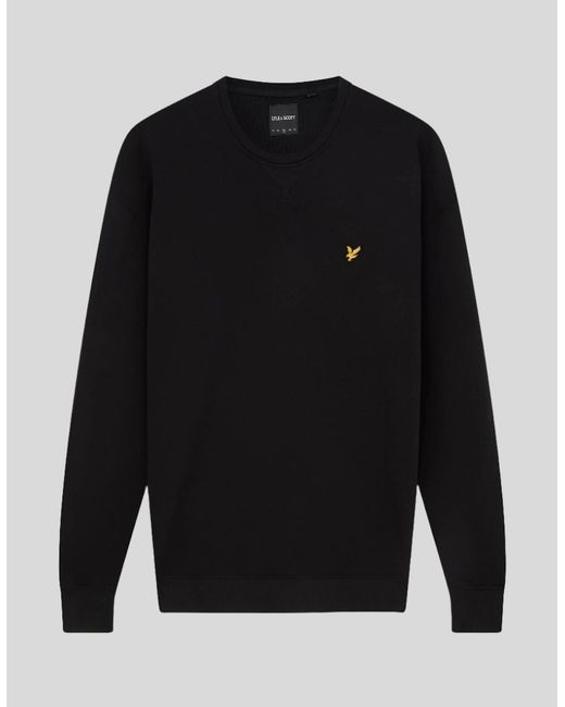 Lyle & Scott Black Cotton Crew Neck Sweatshirt for men