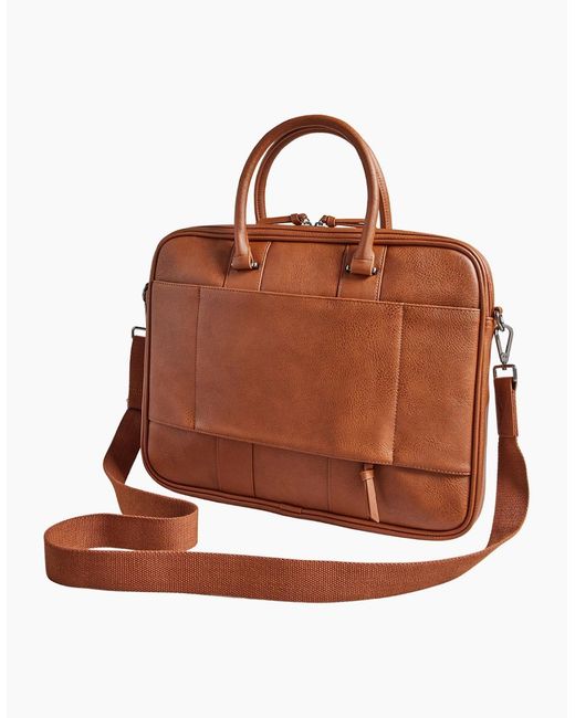 Ted Baker Brown Never Striped Pu Document Bag for men