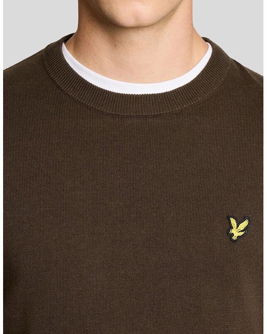 Lyle & Scott Brown Cotton Crew Neck Jumper for men