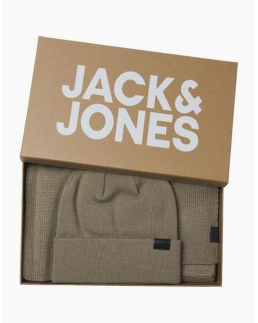 Jack & Jones Multicolor Jolly Knit Scarf & Beanie Giftset Overland Trek for men
