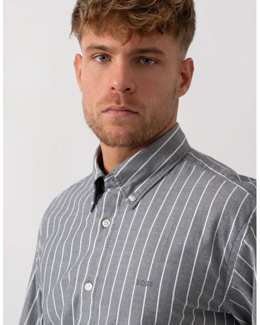 Boss Gray Boss Ricoplus Shirt for men
