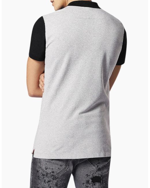 DIESEL Gray T Day Polo T Shirt Short Sleeve Slim Fit Casual Summer Golf Tee Top for men