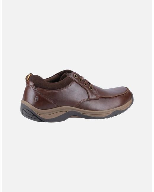 Hush Puppies Brown Derek Leather Coffee Lace-Up Shoes for men