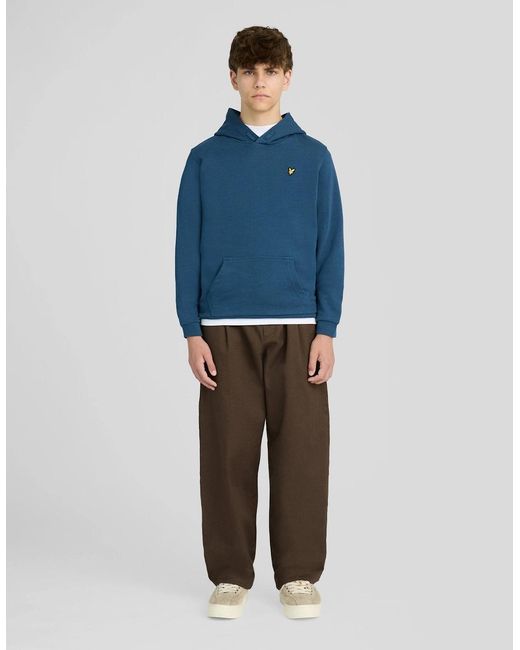 Lyle & Scott Blue Brush Back Hoodie for men