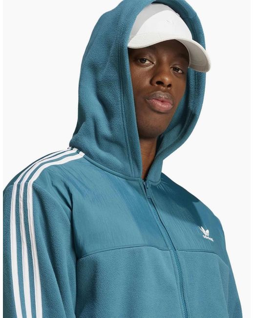 Adidas Blue Hooded Neck Long Sleeve Sweatshirt for men