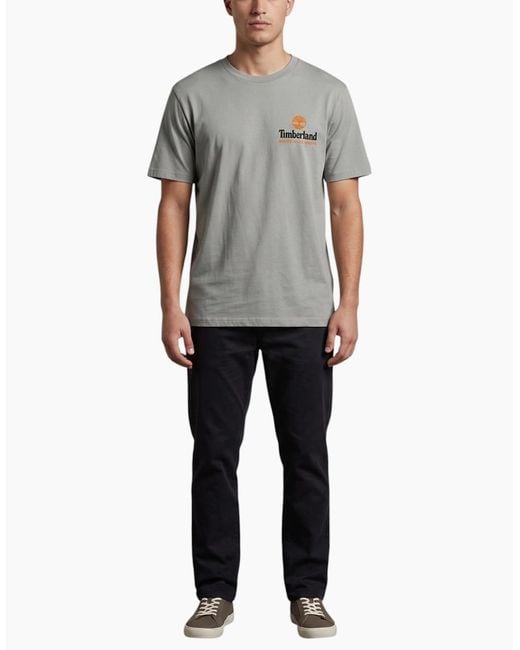 Timberland Black T Shirts Illustrated Tree Logo Summer Top for men