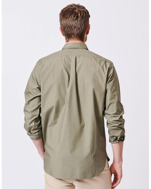aubi Green Chase Poplin Shirt for men