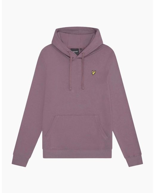 Lyle & Scott Purple Lyle & Scott Branded Highland Mauve Pull-Over Hoodie for men
