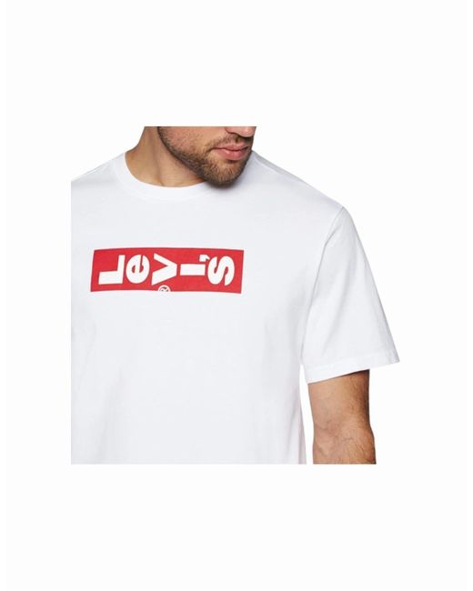 Levi's White Levi's T-Shirt Brand Patch Logo Summer Cotton Tops Levi Tee