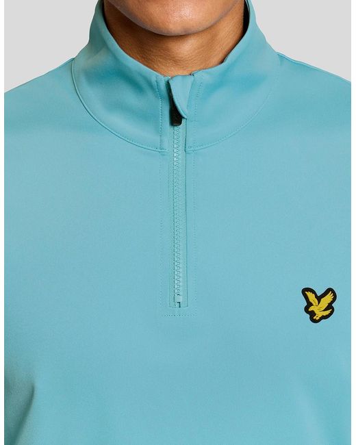 Lyle & Scott Blue Performance 1/4 Zip Midlayer for men