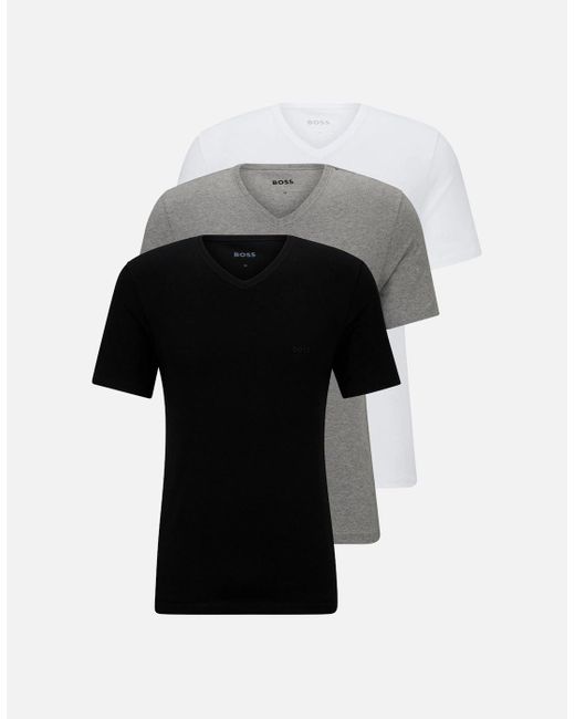 Boss Black 3-Pack Classic-Fit V-Neck T-Shirts for men