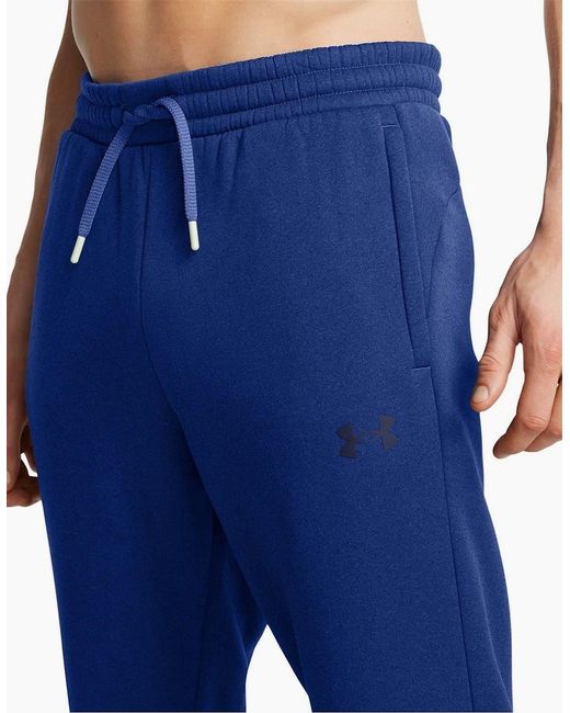 Under Armour Blue Fleece Pro Joggers Solid Patterned for men