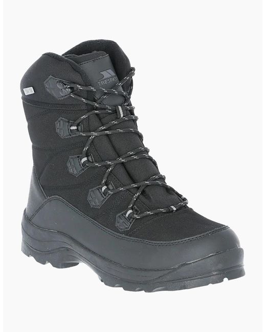 Trespass Black Zotos Waterproof Snowboots for men