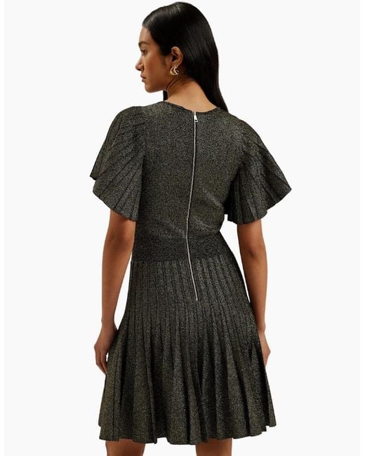 Ted Baker Black Madison Metallic Angel Sleeve Knit Dress