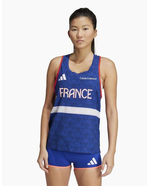 Adidas Blue Scoop Neck Sleeveless Muscle Tank Vest