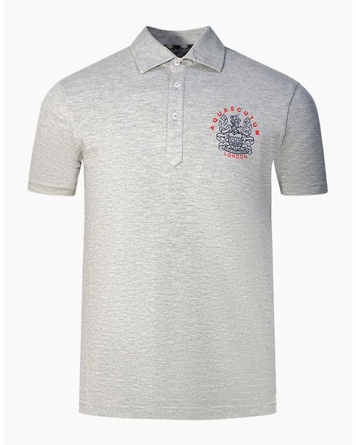 Aquascutum Gray Aldis London Logo Polo Shirt for men