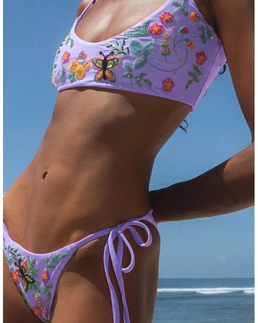Oceanus Blue Los Angeles Low Coverage Bikini Bottom