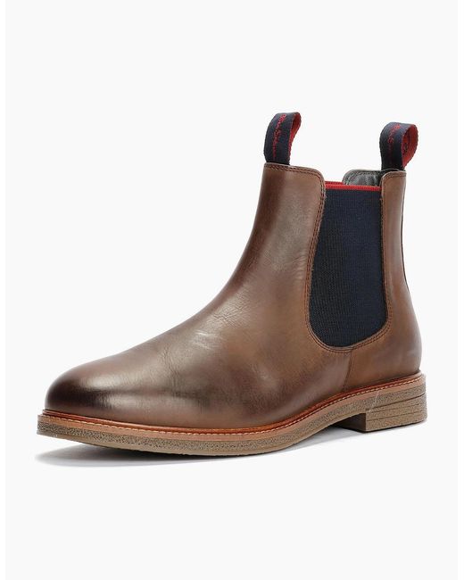 Ben Sherman Brown Walker Chelsea Leather Boots for men