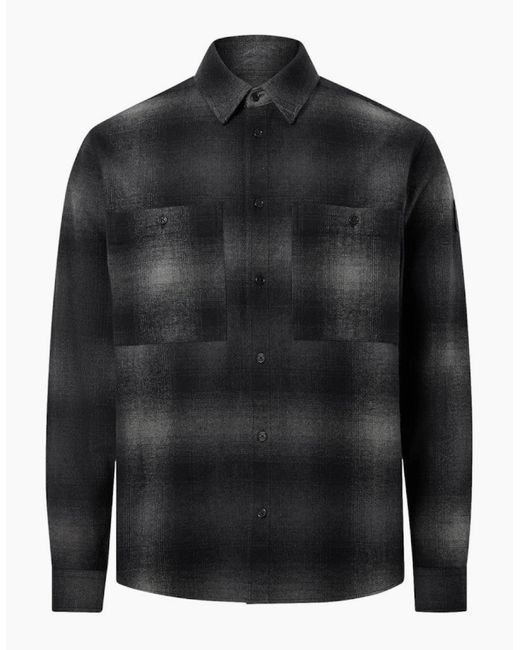 Belstaff Black Outpost Brushed Cotton Flannel Shirt for men