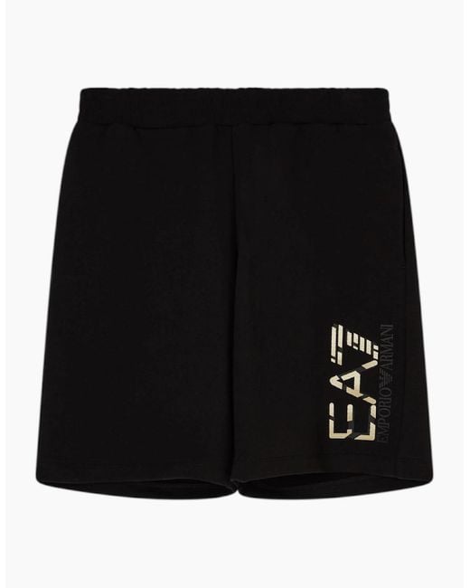 EA7 Black Logo Shorts for men