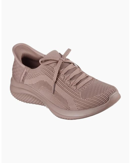Skechers Brown Ultra Flex 3.0 Pure Color Textile Dark Taupe Trainers