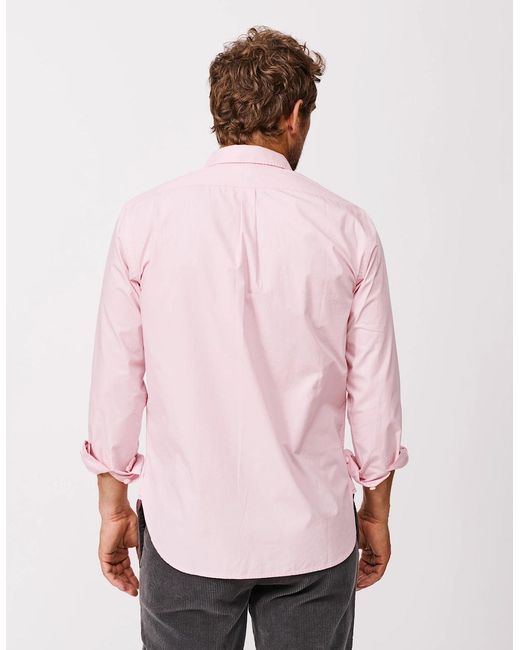aubi Pink Chase Poplin Shirt for men