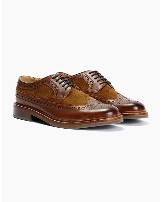 Chapman & Moore Brown Longwing Brogue Leather/Suede Mahogany/Tobacco Shoes for men