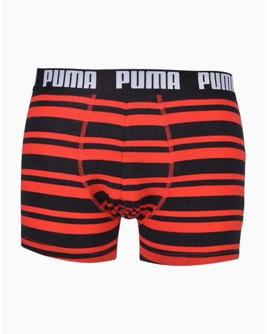 PUMA Red 2-Pack Heritage Stripe Boxer Briefs for men