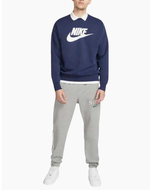 Nike Blue Dq4912 Sweatshirt Sportswear Club Fleece Crew Neck Pullover Jumper New for men