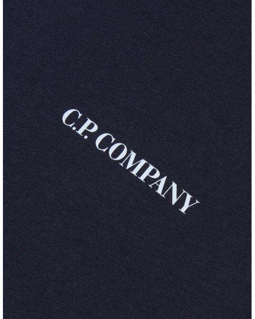 C P Company Blue 30/1 Jersey Short Sleeve Logo T-Shirt 888 for men