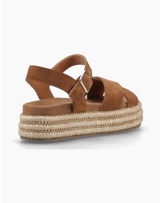Hush Puppies Brown Rosa Rafia Sandal Ankle Strap Sandals Tan
