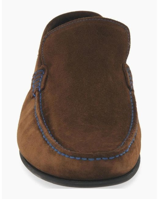 Loake Brown Nicholson Suede Moccasin Shoes for men